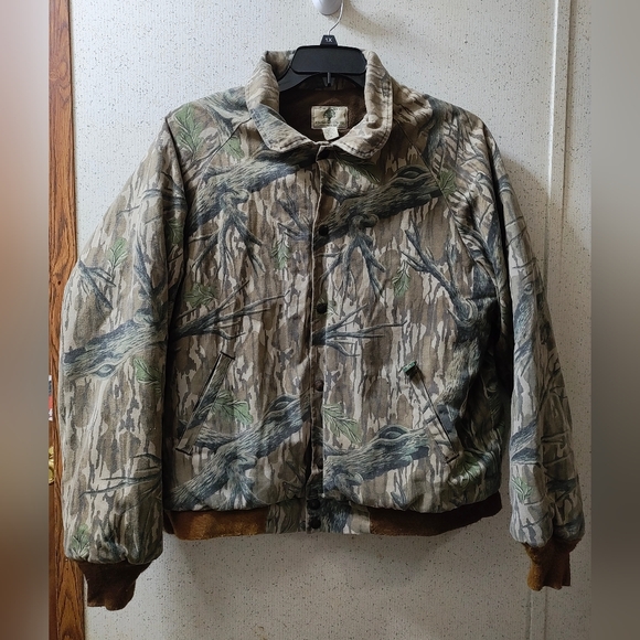 Vtg Mossy Oak Hunting Jacket Insulated Camo Tree XL Etched Button USA Made Clean - Picture 1 of 16